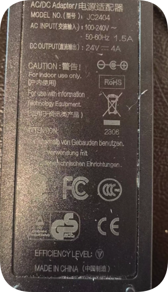 *Brand NEW* JC2404 Power Adapter 24V 4A 96W Two-Hole Plug Charger Transformer For Automa